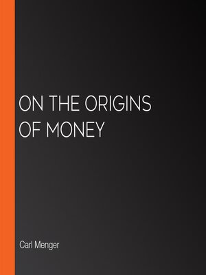 cover image of On the Origins of Money